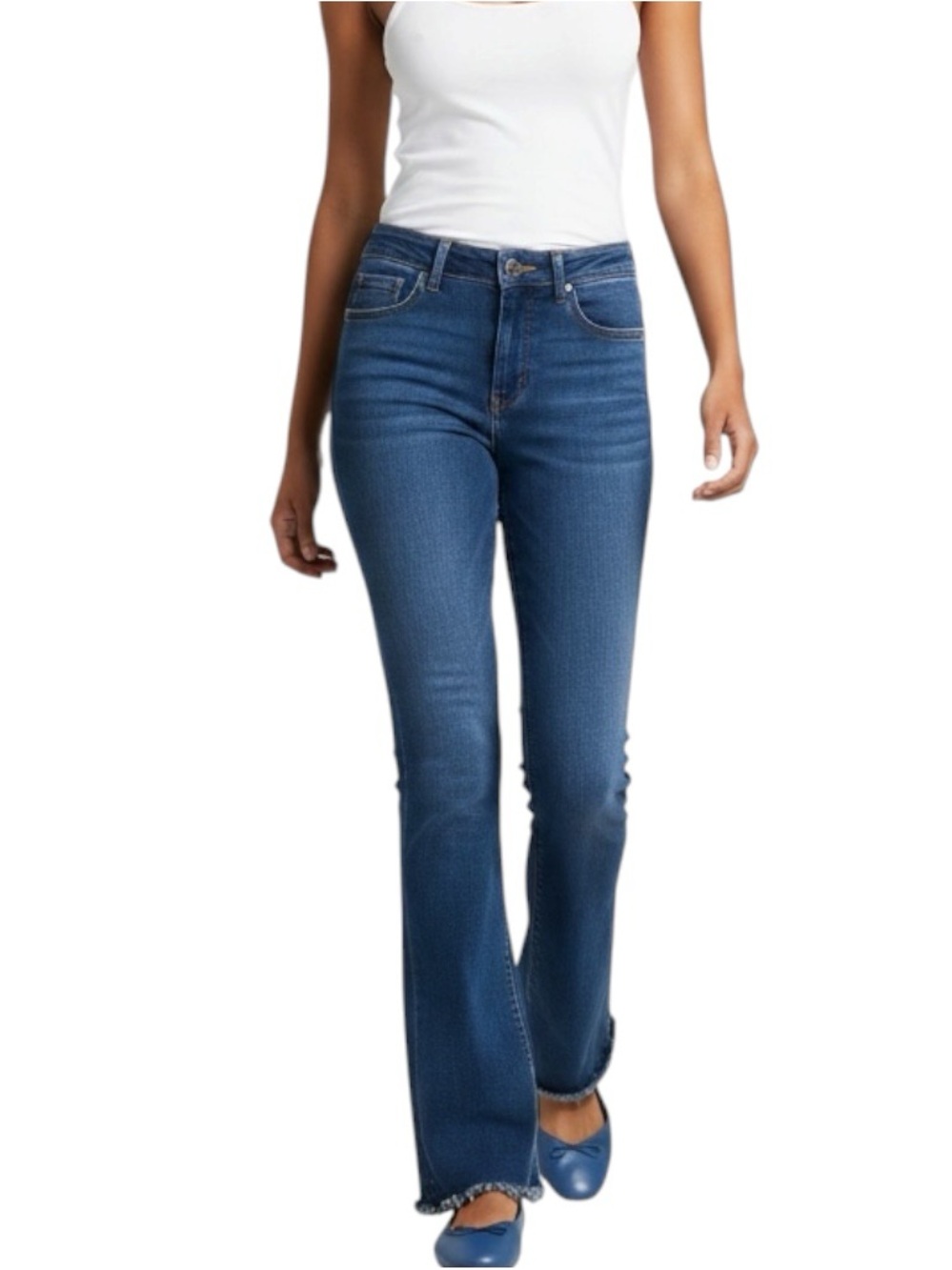 SPANX Women's High-Rise Bootcut Blue Jeans Bohemian NWOT Size L